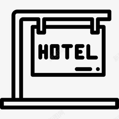 酒店酒店旅游直线图标图标