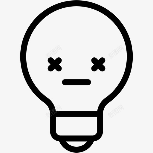 死亡表情情绪图标svg_新图网 https://ixintu.com 情绪 感觉 死亡 灯泡 表情