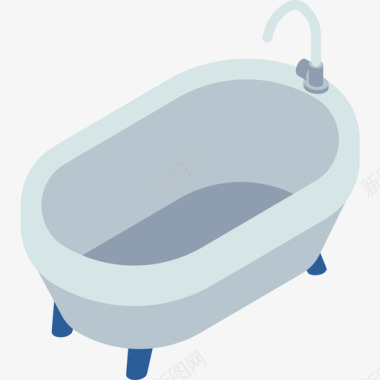 浴缸家用家具11扁平图标图标