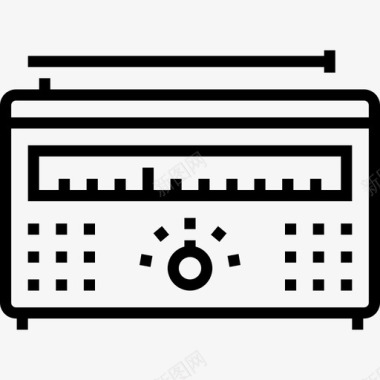 收音机音频和视频18线性图标图标