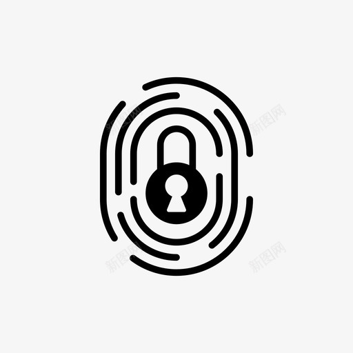 指纹锁保护图标svg_新图网 https://ixintu.com 保护 大纲 安全 指纹 防护罩