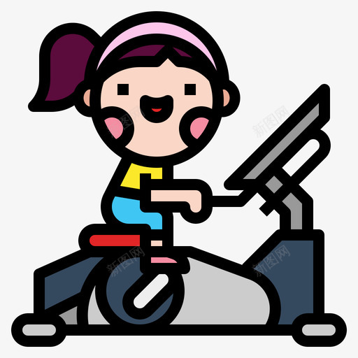 固定自行车运动健身1线性颜色图标svg_新图网 https://ixintu.com 健身 固定 线性 自行车 运动 颜色