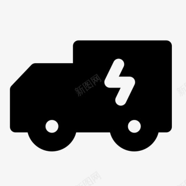 绿色能源固体卡车图标图标