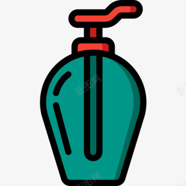 香皂容器5线性颜色图标图标