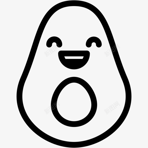 笑鳄梨表情图标svg_新图网 https://ixintu.com 情绪 感觉 表情 鳄梨
