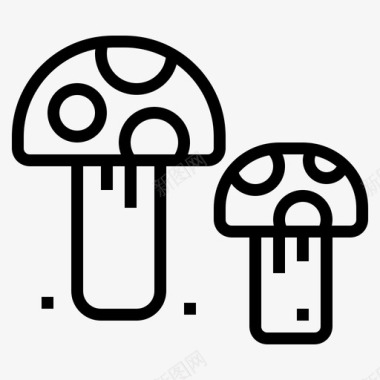 蘑菇真菌自然图标图标
