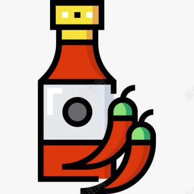 辣椒5月5日线性颜色图标图标