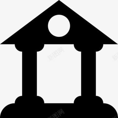 屋形结构建筑柱图标图标