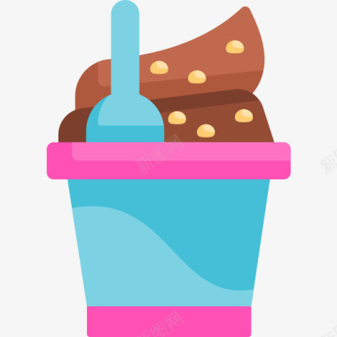 冰淇淋糖果和糖果13平的图标图标