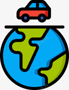 公路旅行公路旅行9线性颜色图标图标
