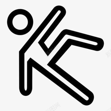 斯蒂克曼滑倒摔倒人图标图标