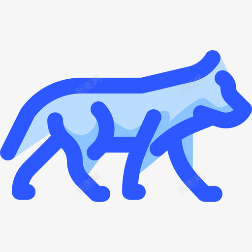 狼野生动物8蓝色图标svg_新图网 https://ixintu.com 蓝色 野生动物