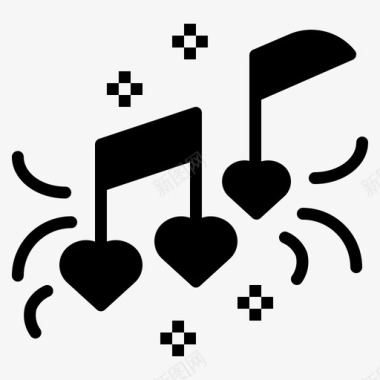 音频心脏音乐图标图标