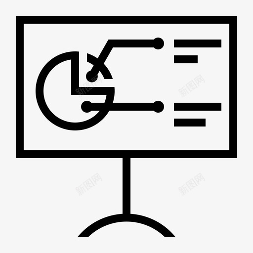 会议板分析饼图图标svg_新图网 https://ixintu.com 业务 会议 分析 演示 销售 饼图