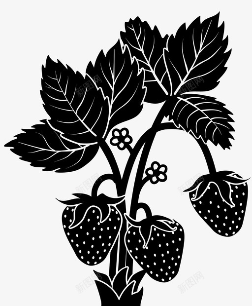 草莓植物水果蔬菜图标svg_新图网 https://ixintu.com 植物 水果 草莓 蔬菜