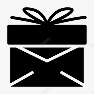 礼品信息盒子电子邮件图标图标