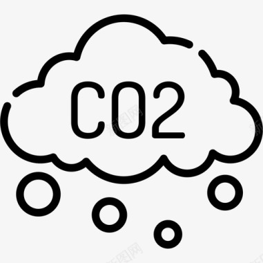 二氧化碳自然灾害22线性图标图标