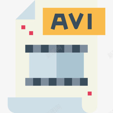 Avi文件和文档44平面图标图标