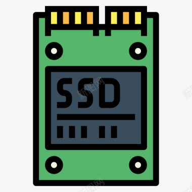 Ssd驱动器计算机设备4线性颜色图标图标
