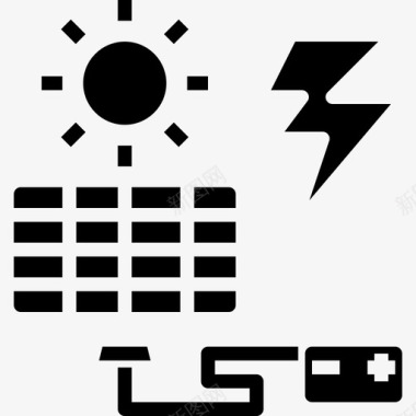 太阳能电池电4固态图标图标