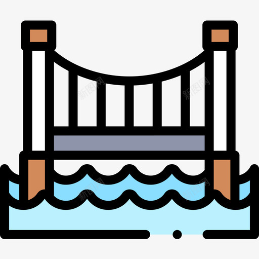 桥旅行214线性颜色图标svg_新图网 https://ixintu.com 旅行 线性 颜色