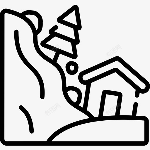 雪崩自然灾害22线性图标svg_新图网 https://ixintu.com 线性 自然灾害 雪崩