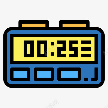 计时器美式足球29线性颜色图标图标