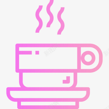 咖啡杯34号咖啡厅梯度图标图标