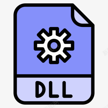 Dll文件扩展名线性颜色图标图标