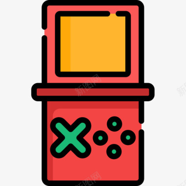 游戏机硬件23线性颜色图标图标