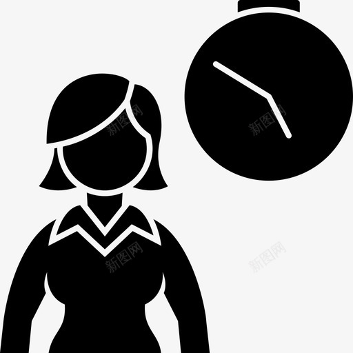 工作时间时钟主管图标svg_新图网 https://ixintu.com 主管 女主 小时 工作 时钟 时间 雕文