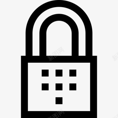 锁保护和安全13线性图标图标
