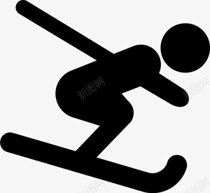 滑雪者滑冰滑雪图标图标
