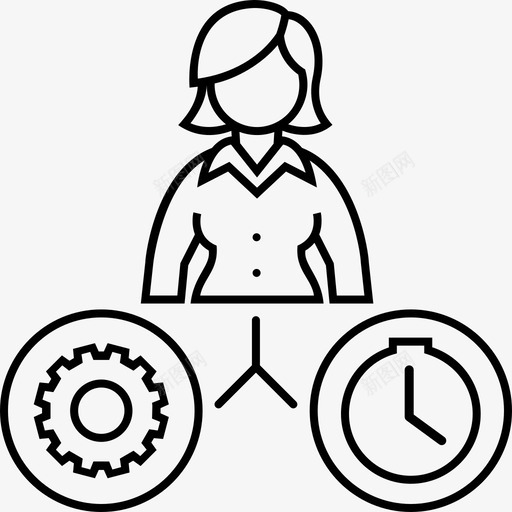 工作和时间工作装备图标svg_新图网 https://ixintu.com 女人 工作 时间 装备