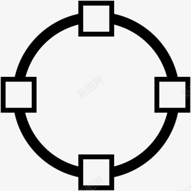 圆形路径连接曲线流图标图标