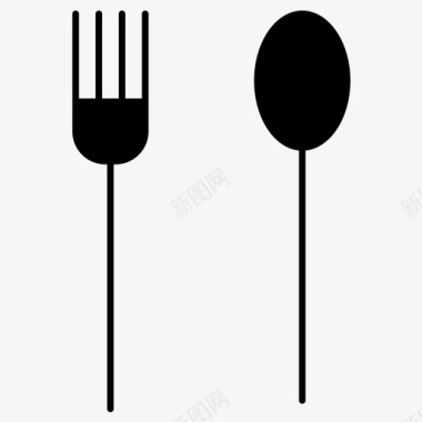 叉子食物勺子图标图标