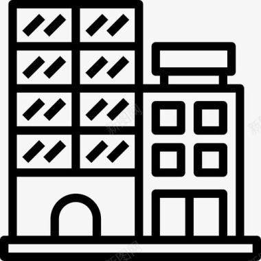 建筑与城市城市元素53线性图标图标