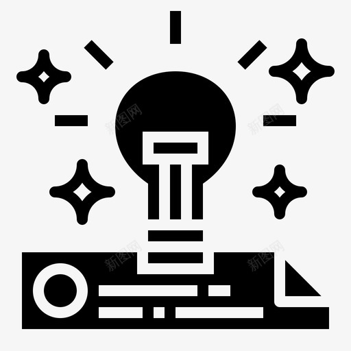 思想发明灯泡图标svg_新图网 https://ixintu.com 发明 商业 实体 思想 技术 灯泡