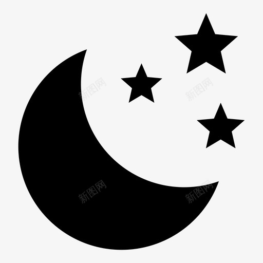 月亮天文新月图标svg_新图网 https://ixintu.com 同步 夜晚 天文 天气 扩大 新月 月亮 睡眠 钟声