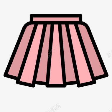 裙子衣服153线性颜色图标图标