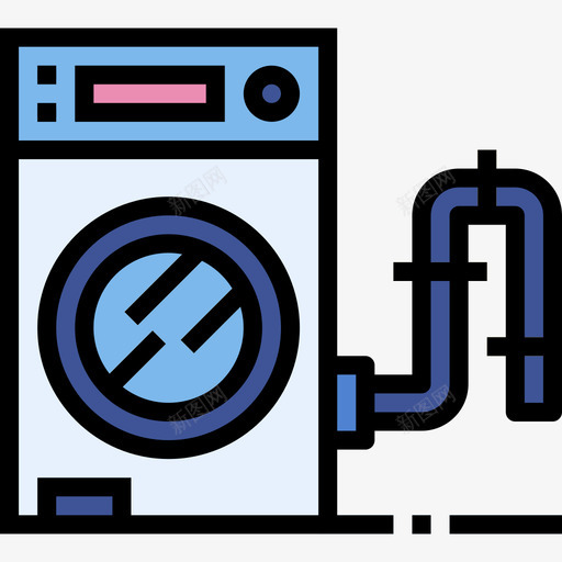 排水管洗衣房23直系颜色图标svg_新图网 https://ixintu.com 排水管 洗衣房 直系 颜色
