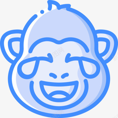猴子蓝色图标图标