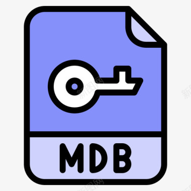 Mdb文件扩展名线性颜色图标图标