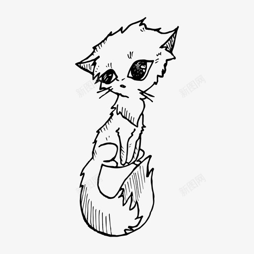小猫动物猫图标svg_新图网 https://ixintu.com 动物 宠物 小猫 素描 素描猫