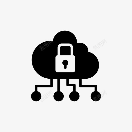 云锁保护图标svg_新图网 https://ixintu.com 保护 安全 屏蔽 概要