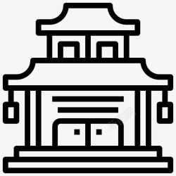 古代庙宇中国寺庙中国庙宇古代图标高清图片