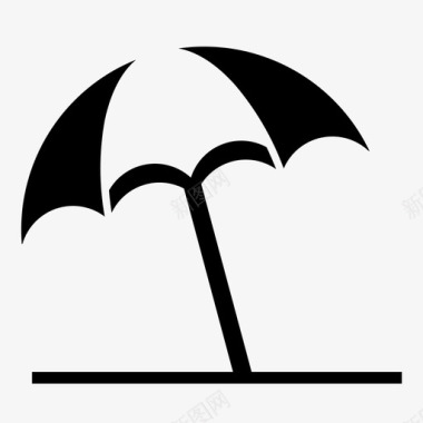 沙滩伞阳伞遮阳图标图标