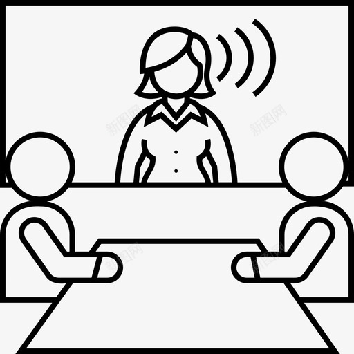 视频会议商务会议图标svg_新图网 https://ixintu.com 会议 商务 女性 视频会议