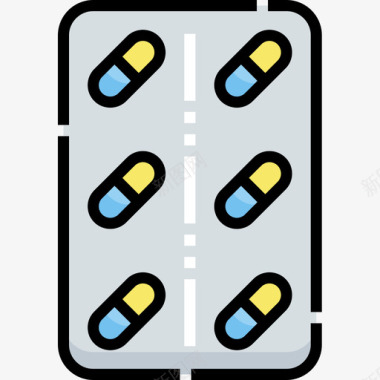 药片健康46线性颜色图标图标