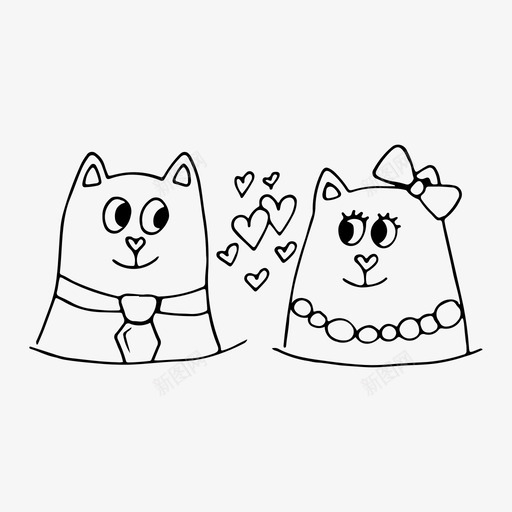 猫在爱心浪漫图标svg_新图网 https://ixintu.com 情人节 浪漫 爱心 爱猫